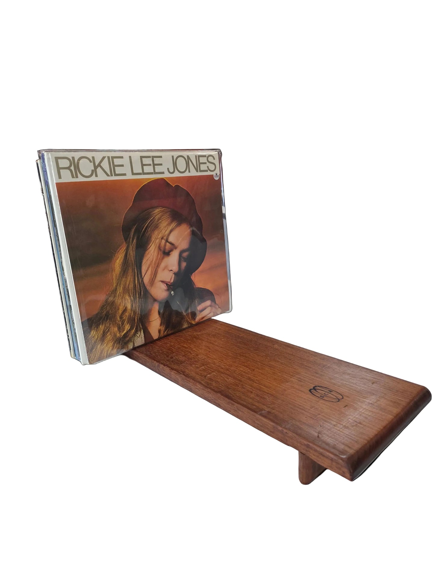SCA vinyl record stand showing cover-facing record orientation