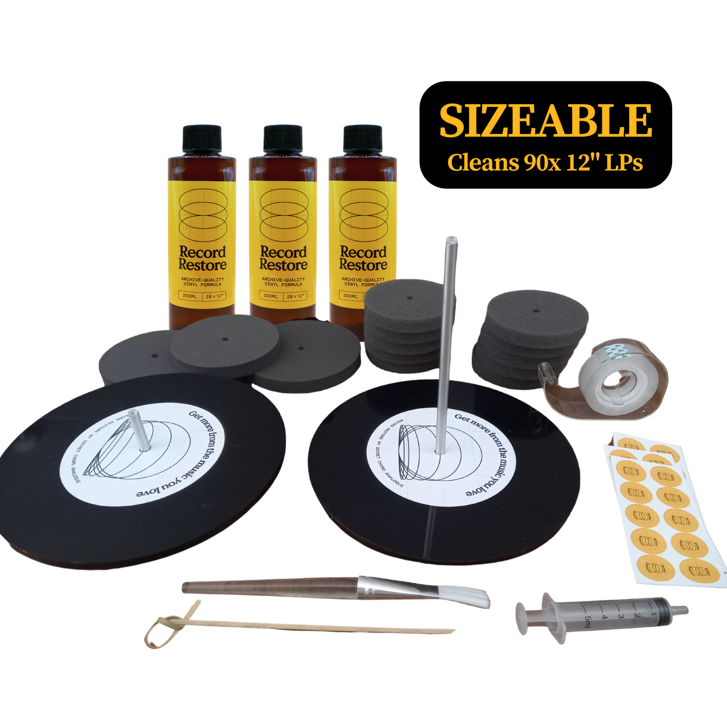 Record Restore Vinyl Record Cleaning Kit Sizeable