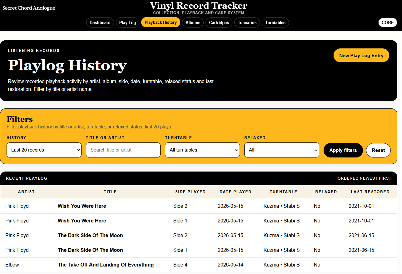 SCA Vinyl Record Tracker
